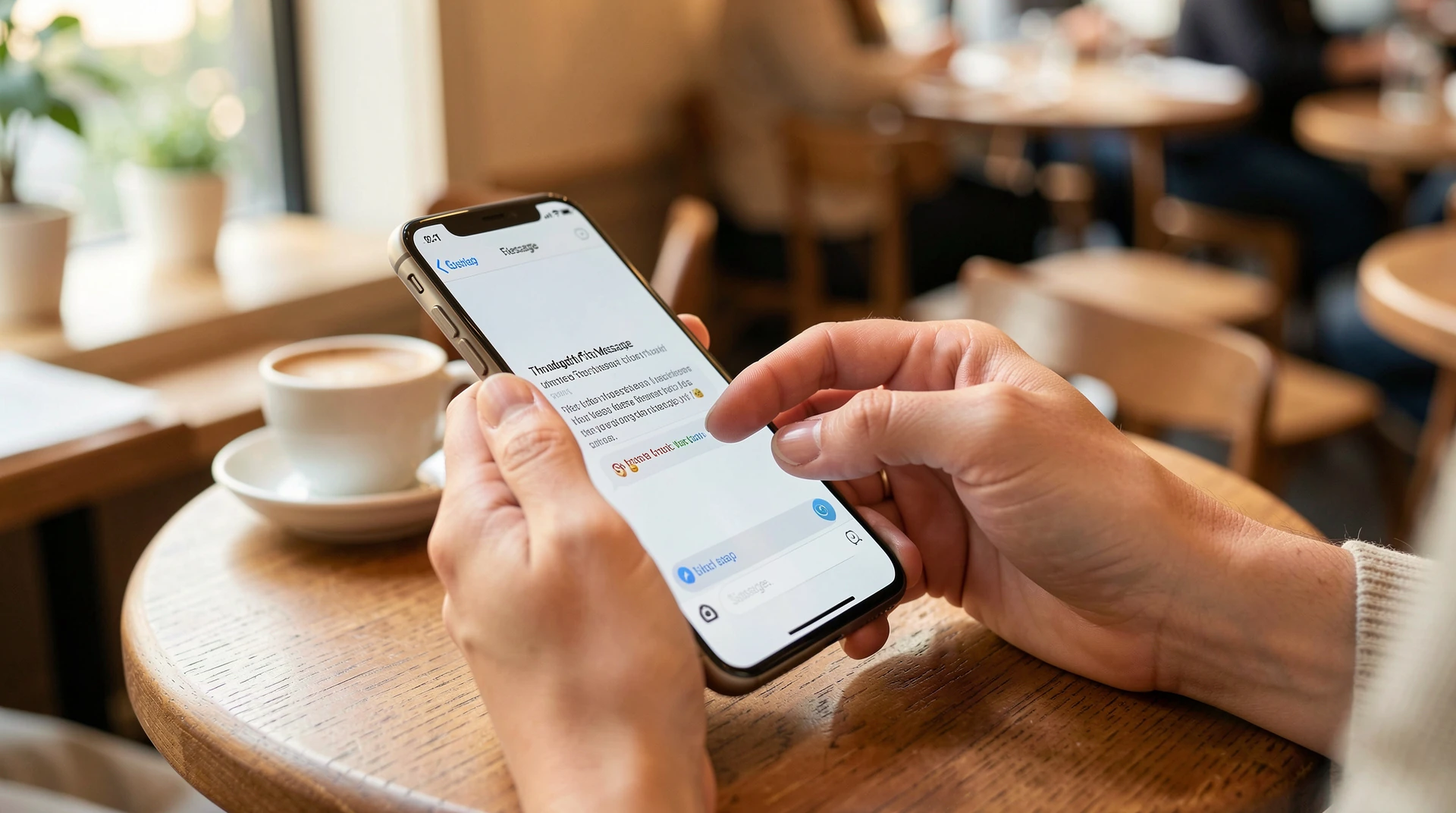 Respektvolle erste Nachricht auf einem Smartphone