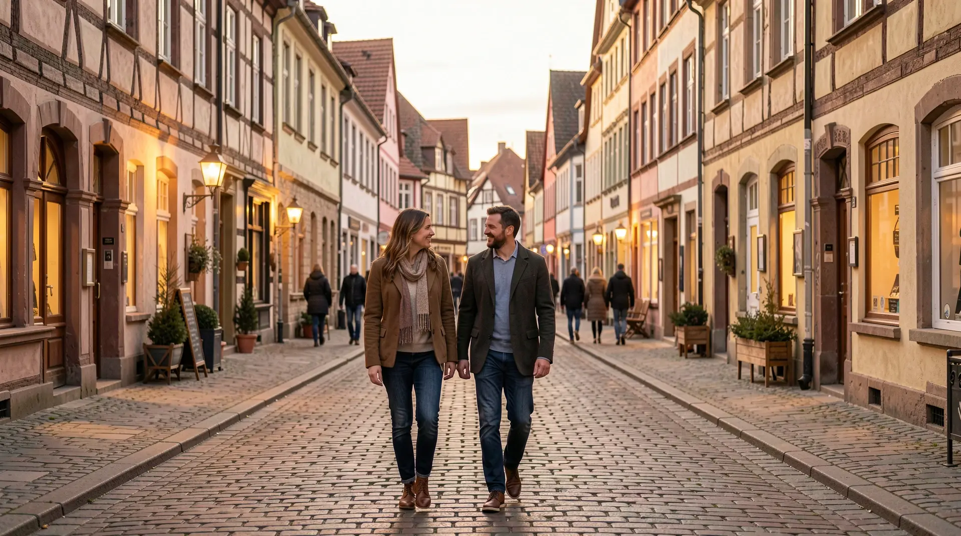 Erwachsenes Paar in der Winterthurer Altstadt